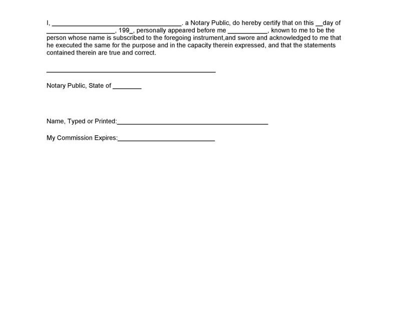Printable Blank Notary Form Fillable Form 2024