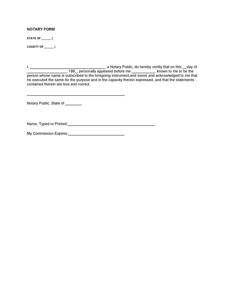 Printable Blank Notary Form Fillable Form 2024 Printable Blank Notary Form Fillable Form 2024