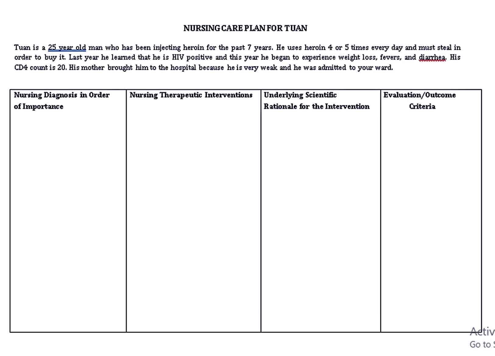 Printable Blank Nursing Care Plan Template Printable Templates Free