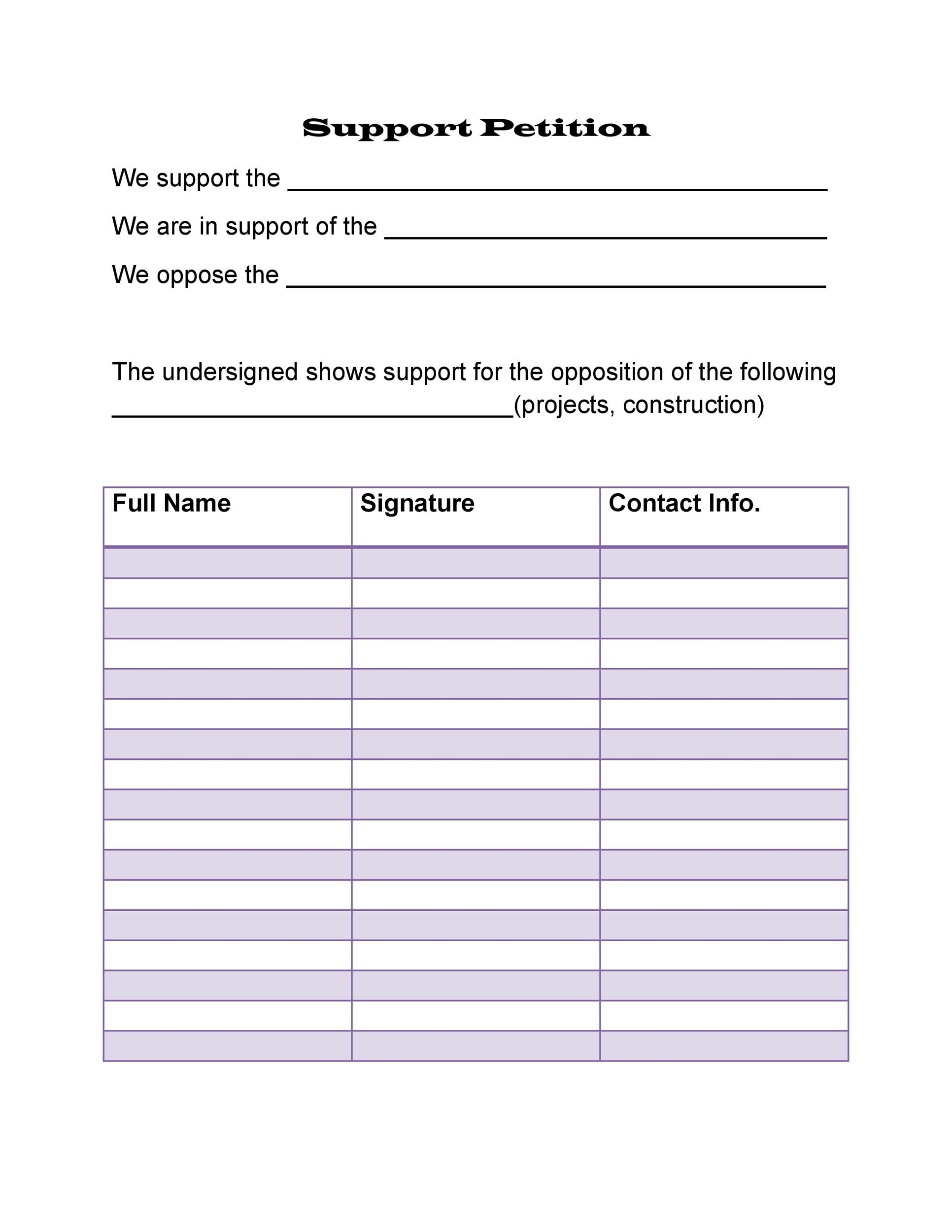 Printable Blank Petition Form Printable Form Templates And Letter