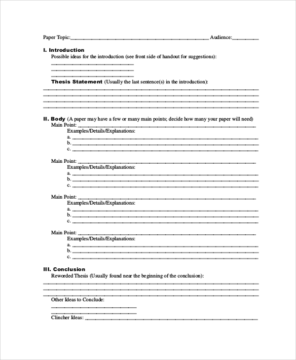 Printable Blank Research Paper Outline Template Printable Templates