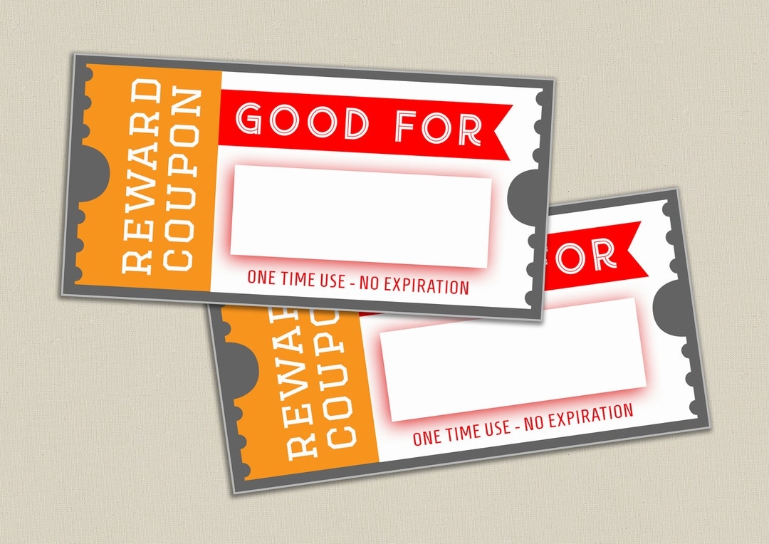 Printable Blank Reward Coupon Template Printable Blank Reward Coupon Template