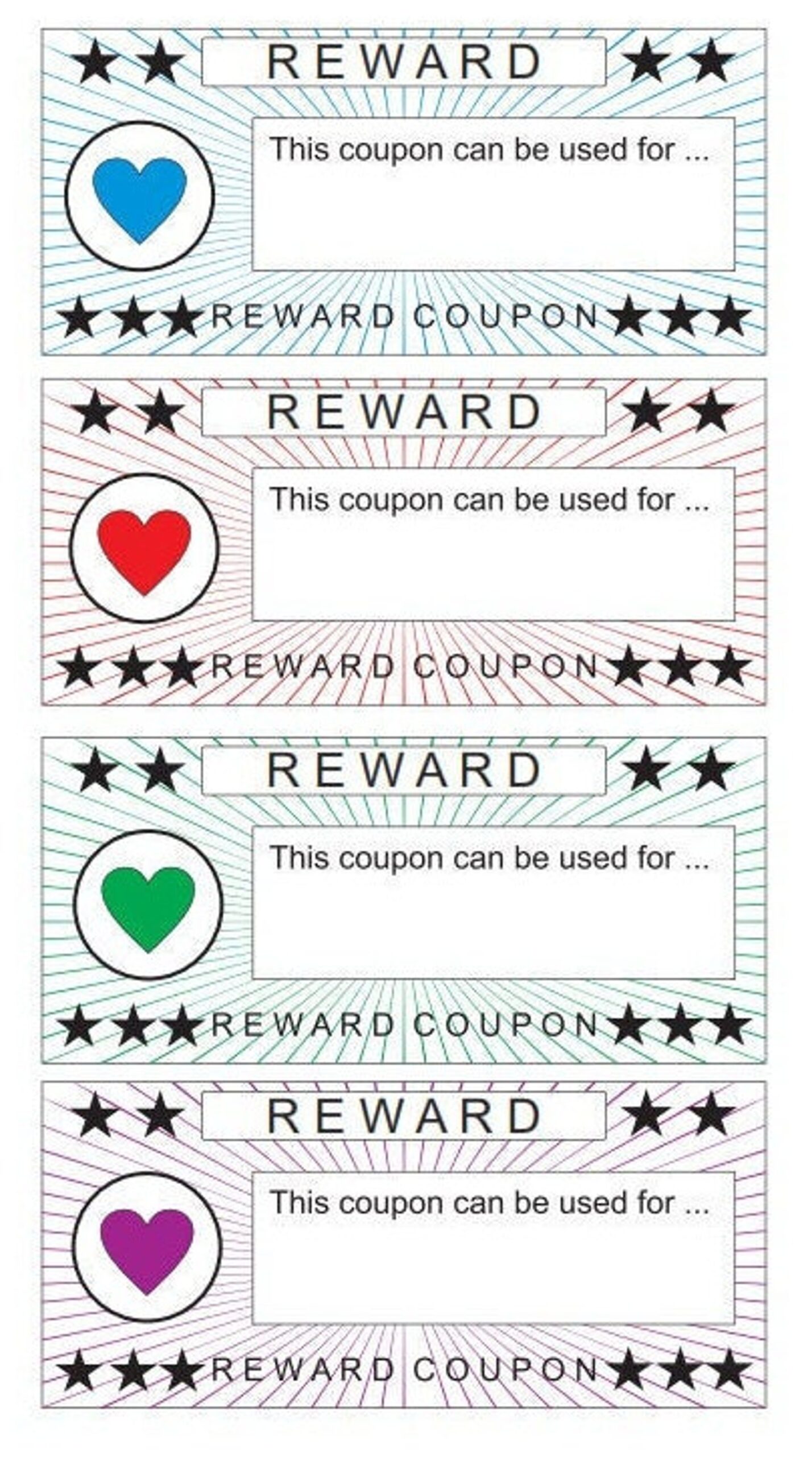 Printable Blank Reward Coupon Template