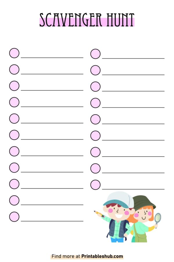 Free Printable Blank Scavenger Hunt Template