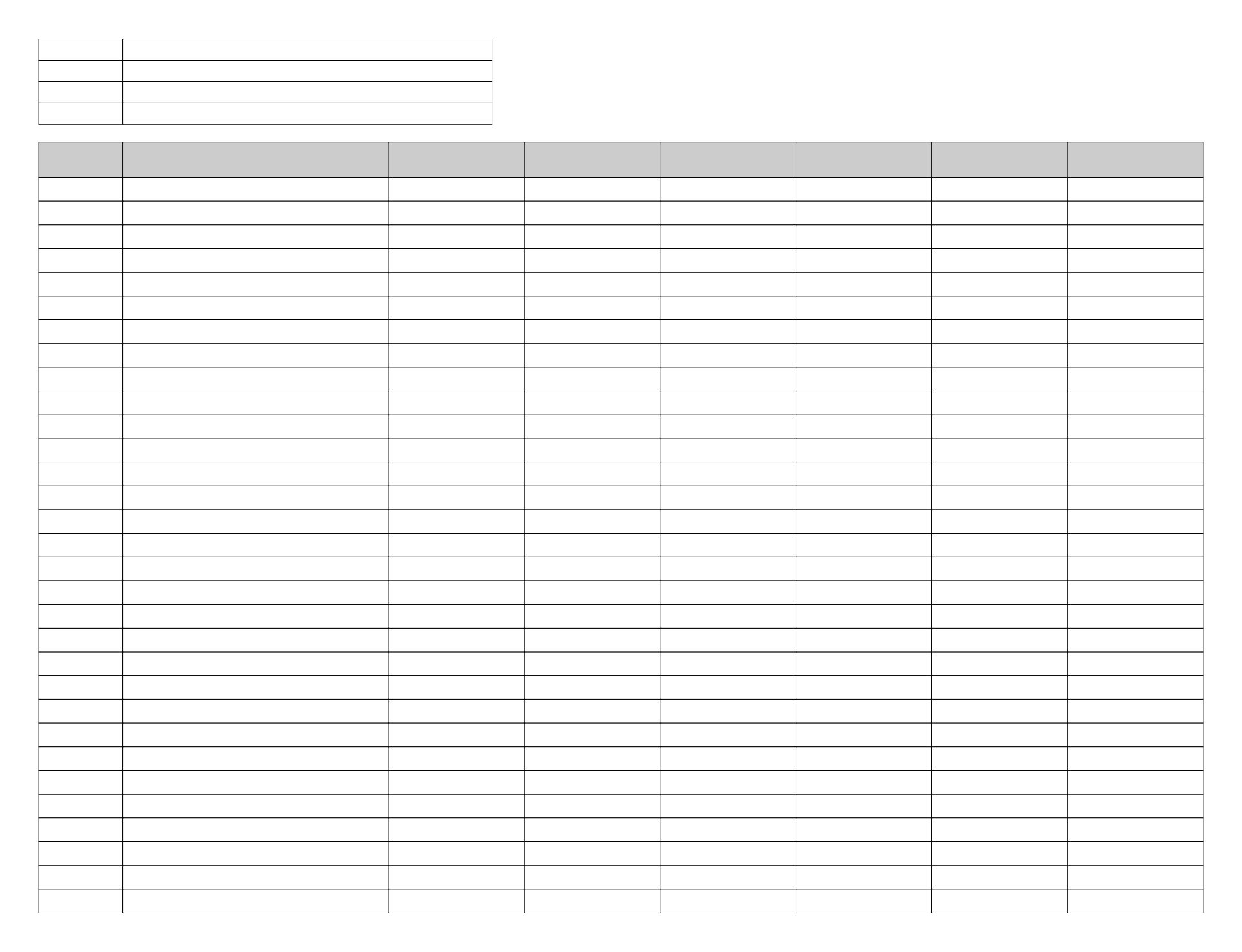 Printable Blank Spreadsheet Templates Printable Blank Spreadsheet Templates