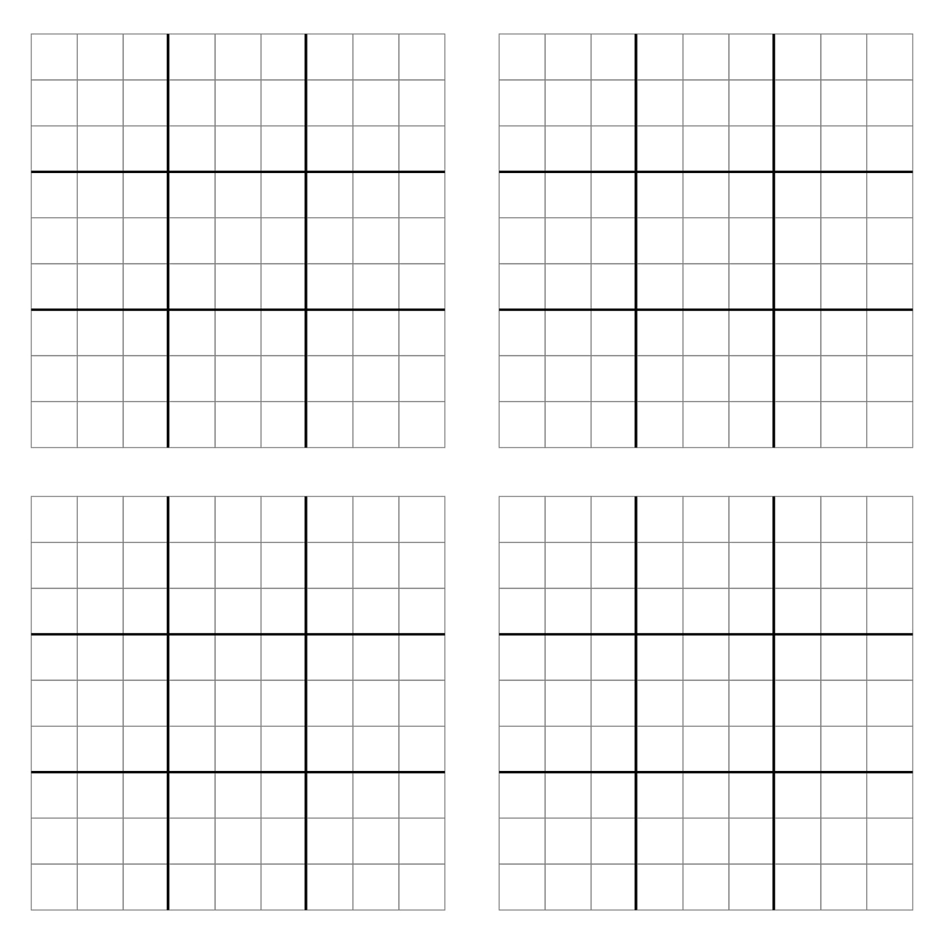 Printable Blank Sudoku Grid 2 Per Page Printable JD