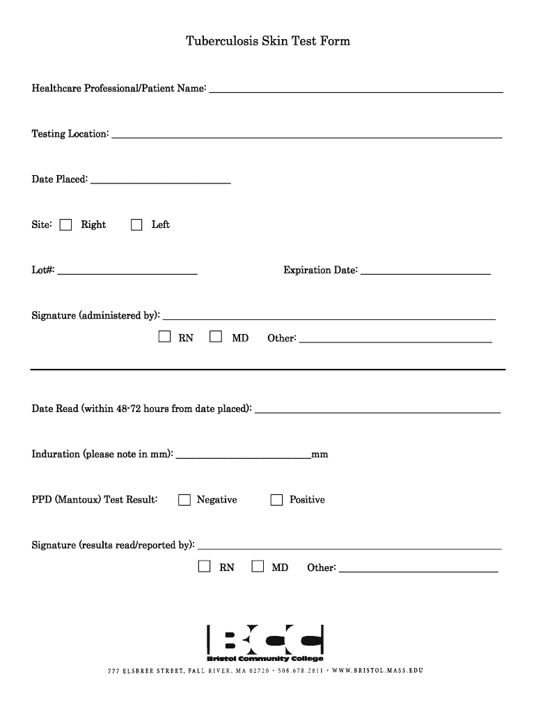 Printable Blank Tb Skin Test Form Template Free Printable Printable Blank Tb Skin Test Form Template Free Printable