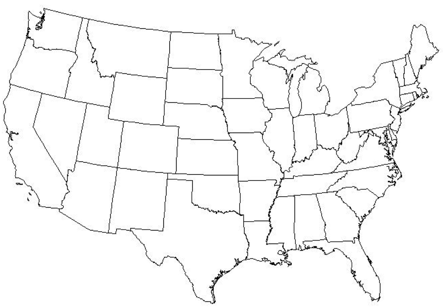 Printable Blank United States Map Printable Blank United States Map