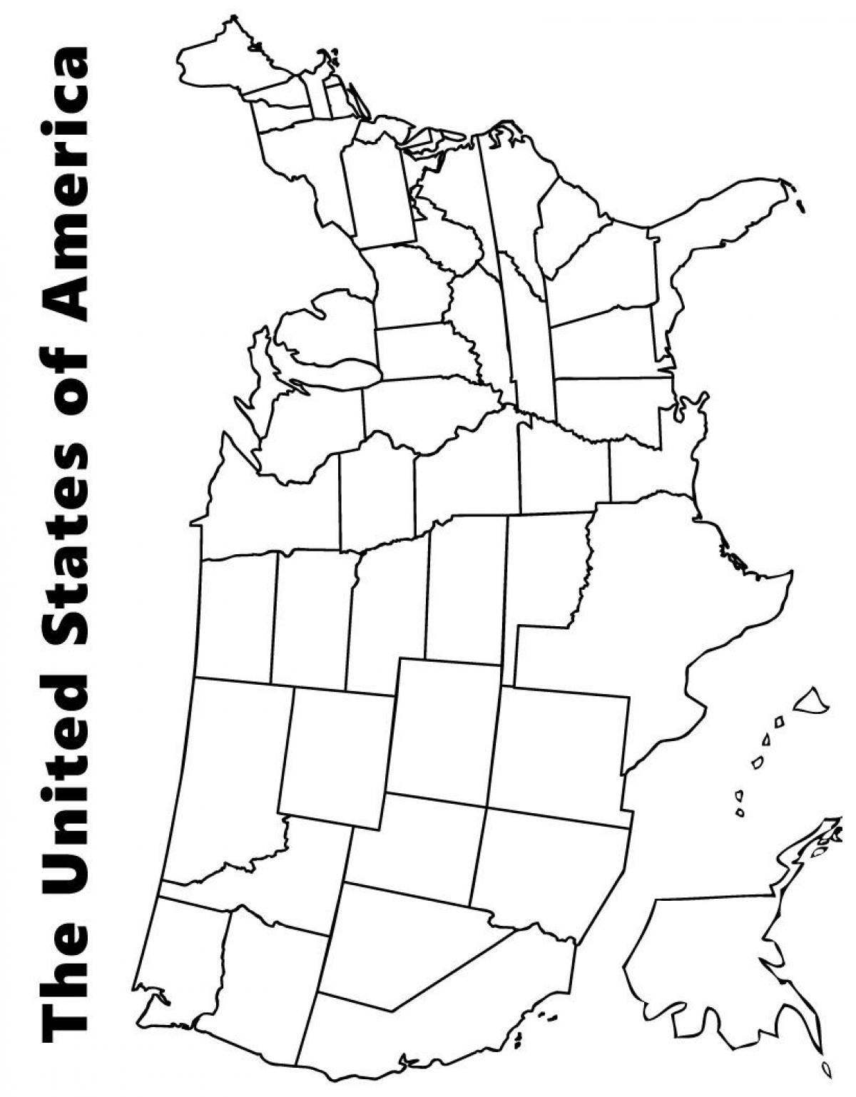 Blank Map Of Usa Printable Free