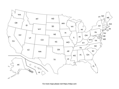 Printable Blank US Map InkPx Printable Blank US Map InkPx