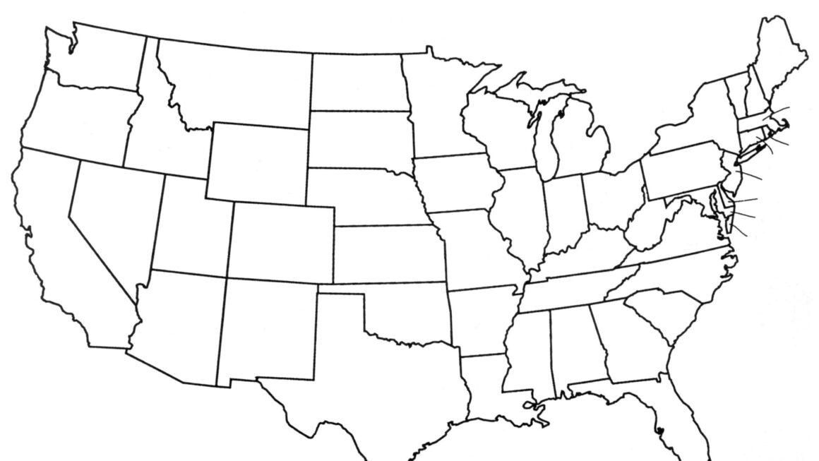 Printable Blank US State Map Ruby Printable Map
