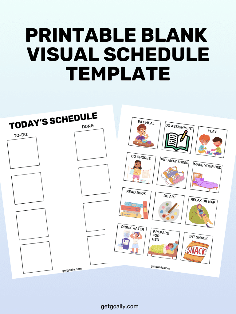 Printable Blank Visual Schedule Template Free Download Goally Printable Blank Visual Schedule Template Free Download Goally