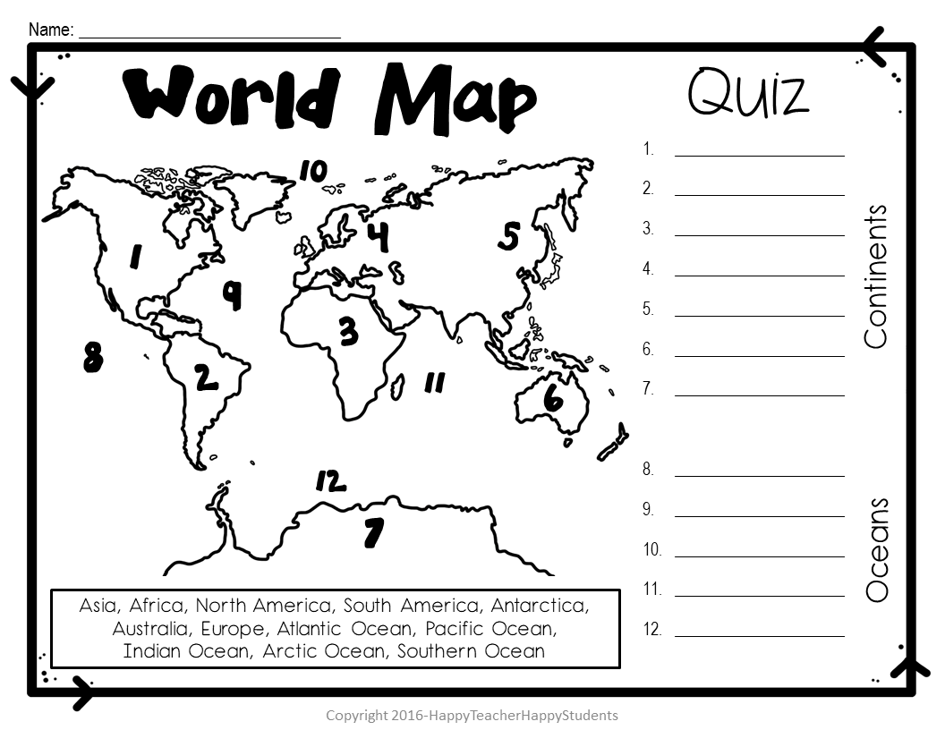 Printable Blank World Map Quiz Printable Blank World Map Quiz