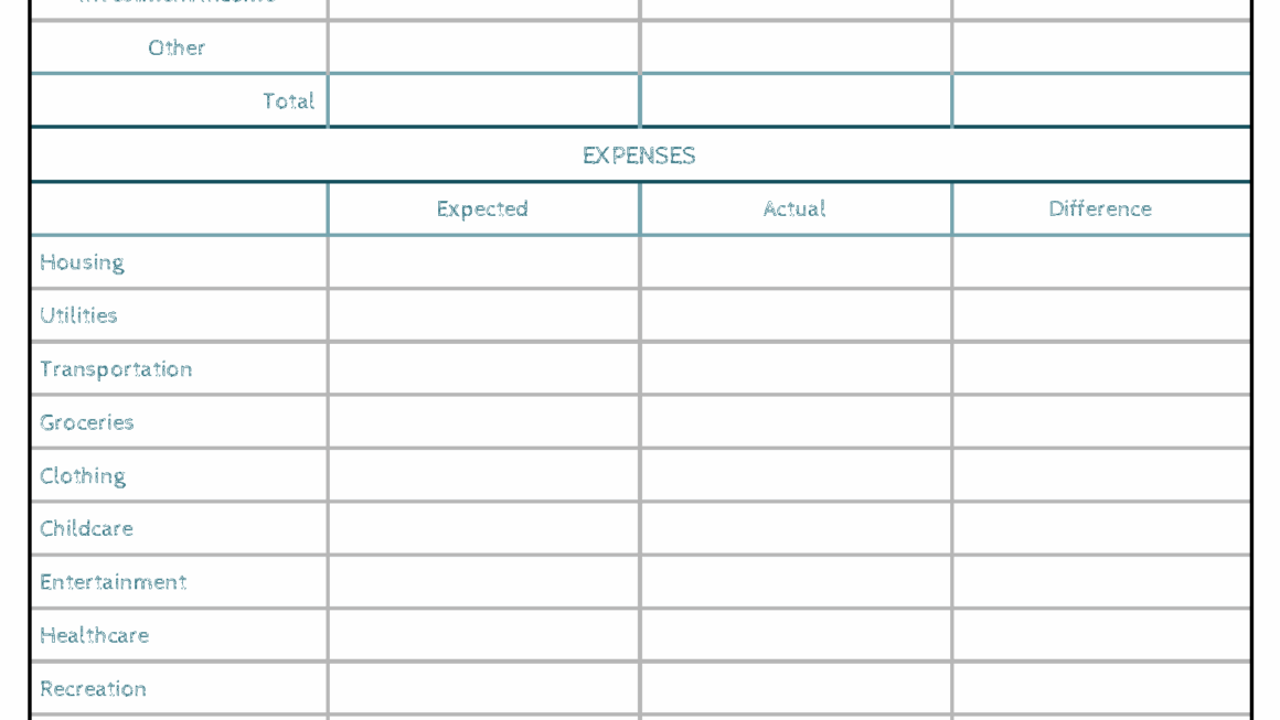 Printable Budget Templates And Free Blank Budget Worksheets Forms