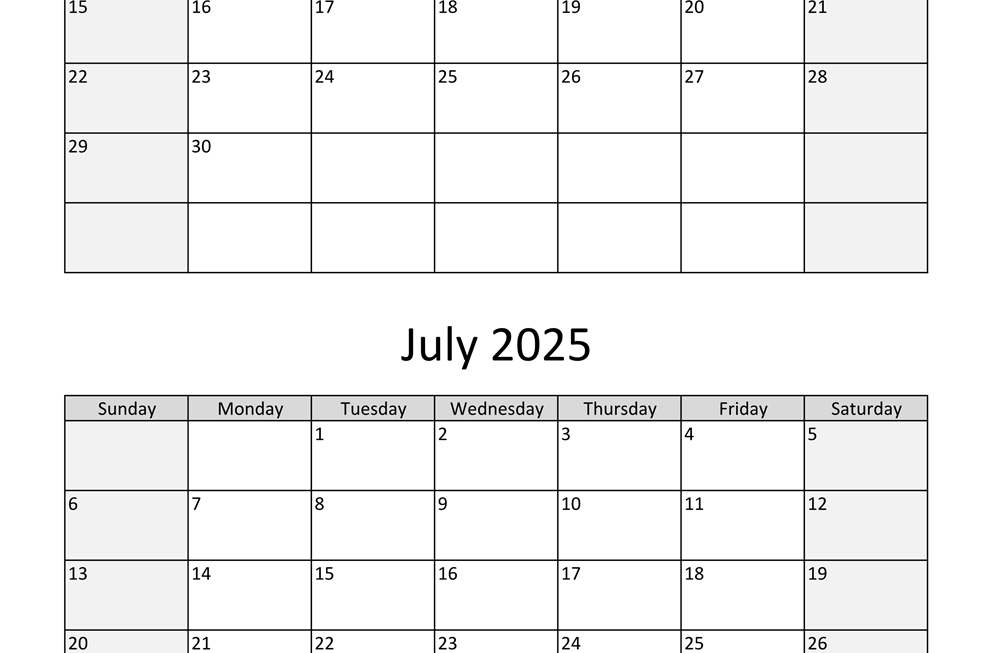Printable Calendar For June And July 2025 Benjamin Gledson