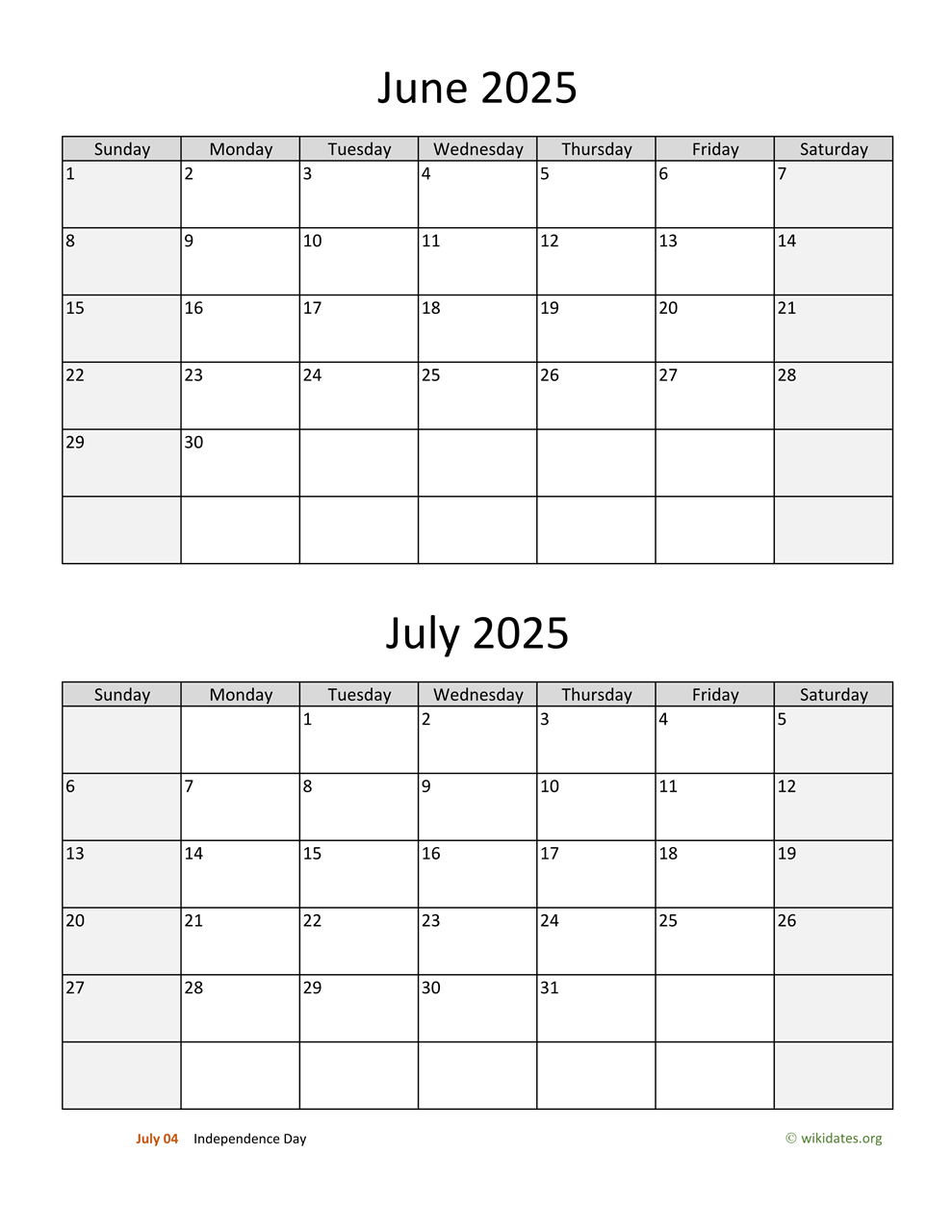 Printable Calendar For June And July 2025 Benjamin Gledson