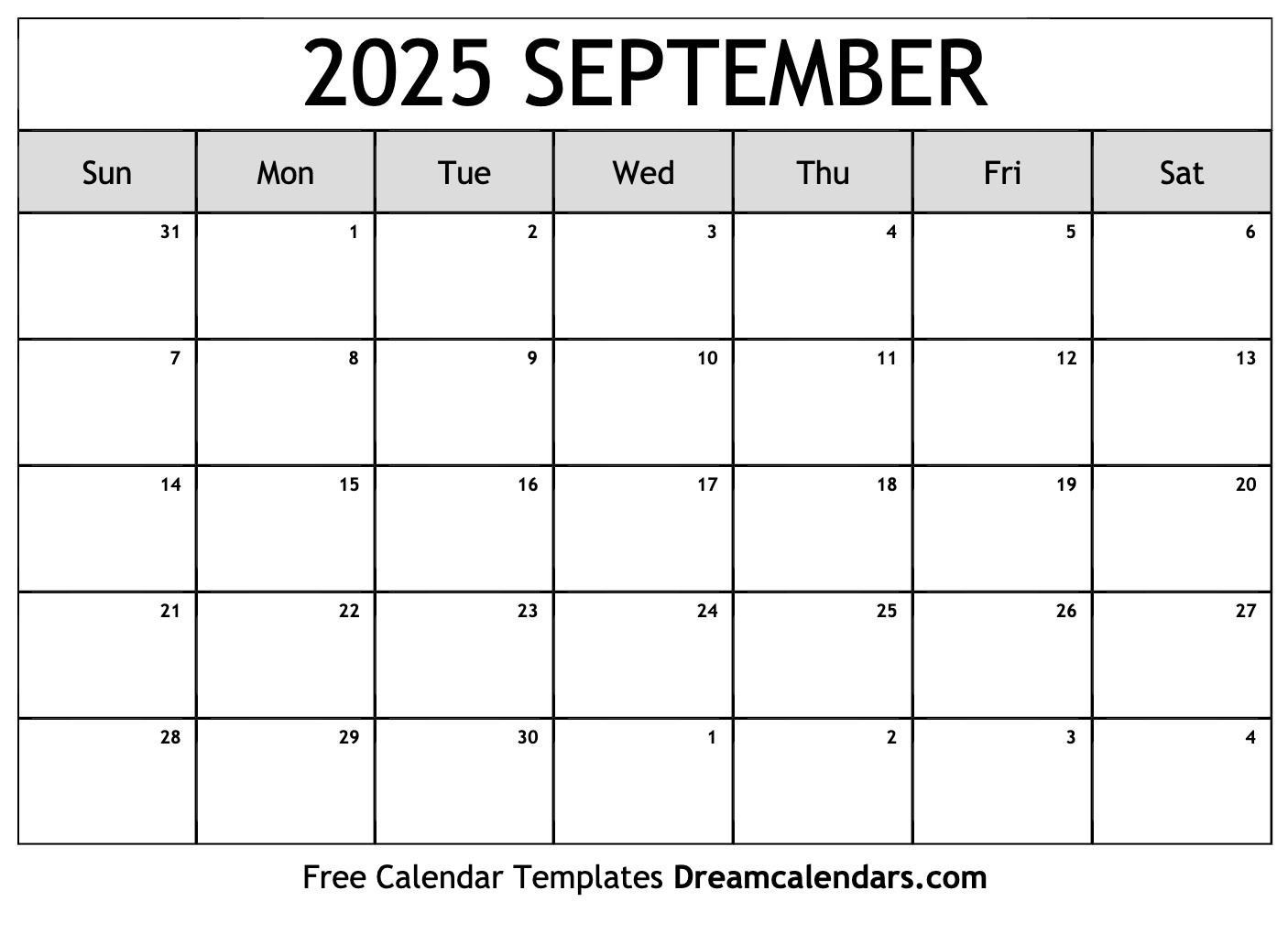 Printable Calendar For September 2025 And October 2025 Calendar 