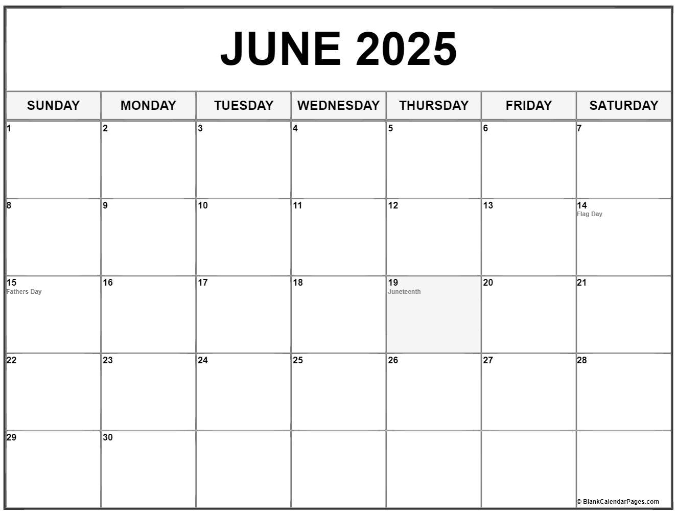 Printable Calendar Pages June 2025 Edward Blanch