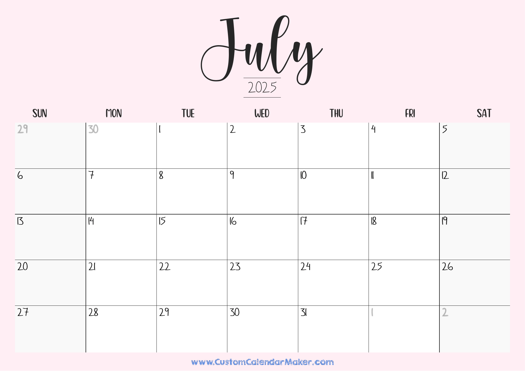 Printable Calendar With Lines July 2025 Lia Sibilla