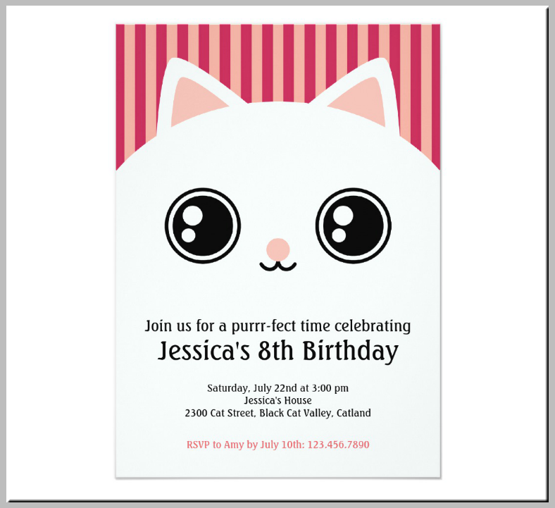 Printable Cat Birthday Invitations Printable Templates Free Printable Cat Birthday Invitations Printable Templates Free