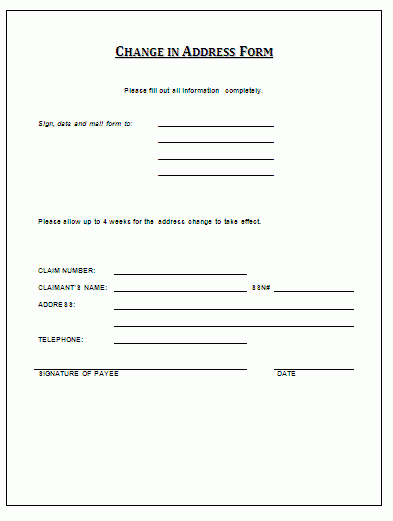 Printable Change Of Address Form Free Word Templates Printable Change Of Address Form Free Word Templates