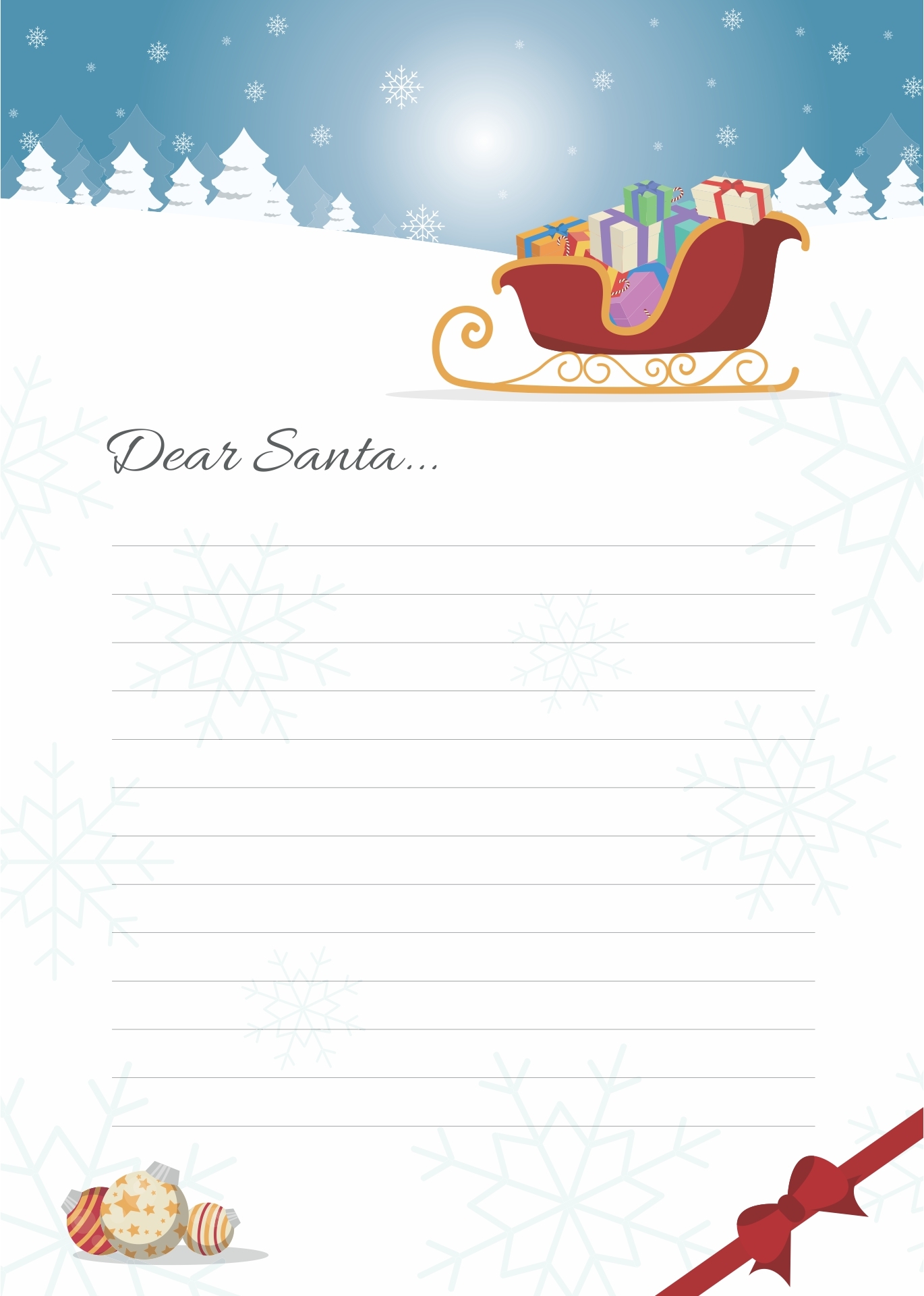 Christmas Letter Template Printable Blank With Lines Christmas Letter Template Printable Blank With Lines