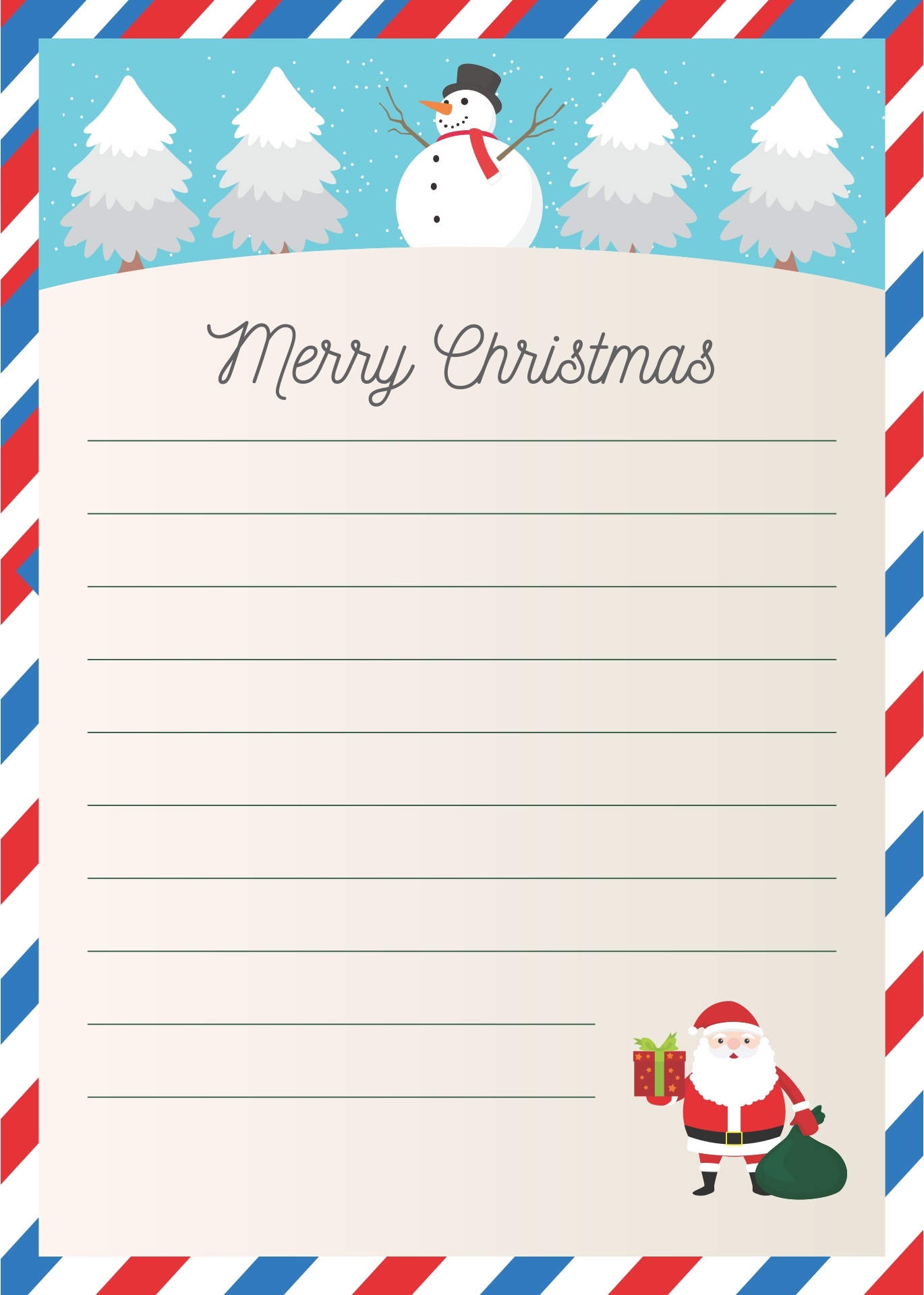 Printable Christmas Letter Template Printable Christmas Letter Template