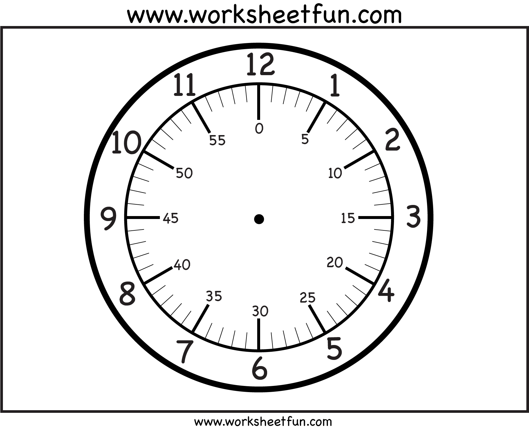 Printable Clock Face For Teaching Time