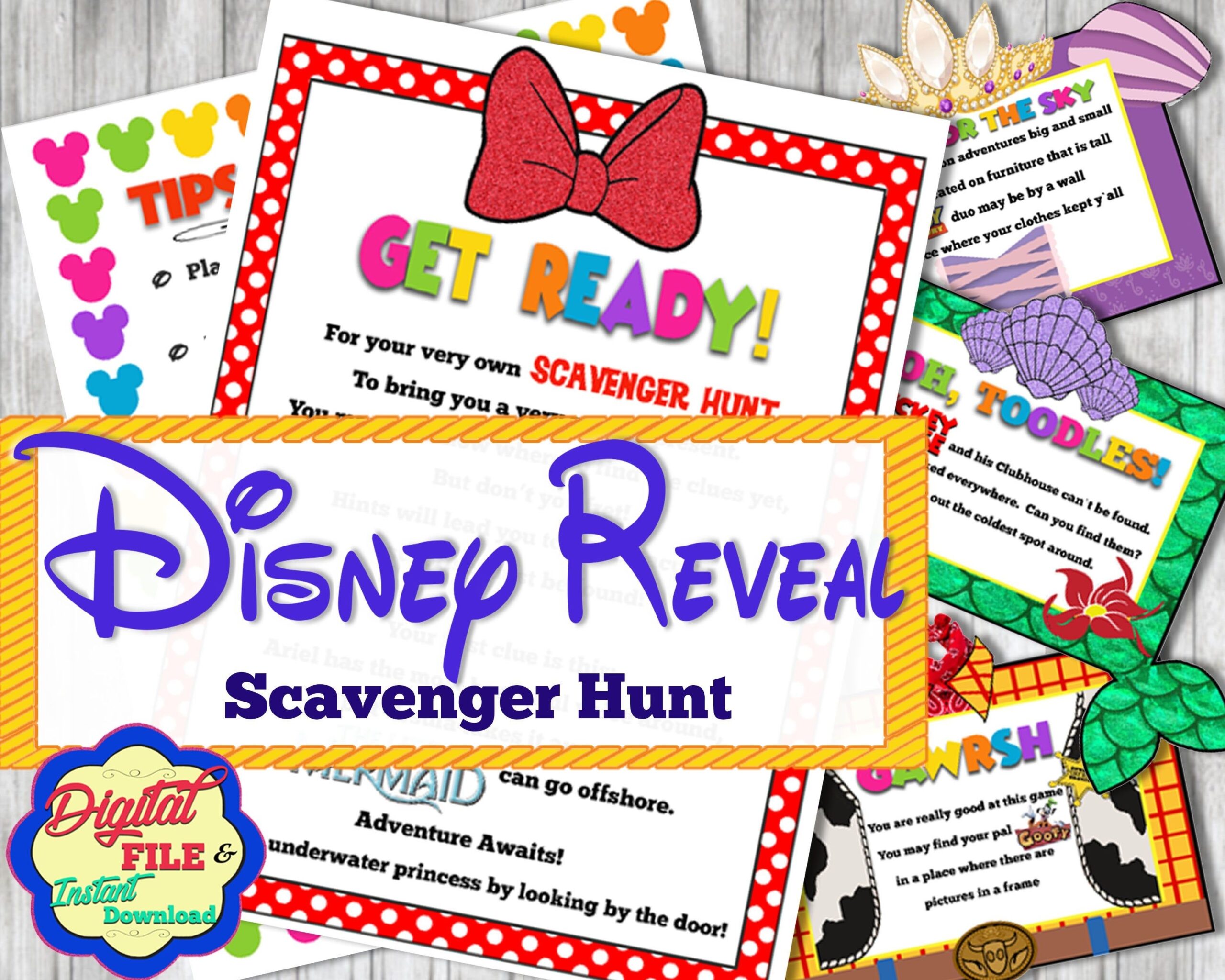 Printable Blank Disney Treasure Hunt Clues