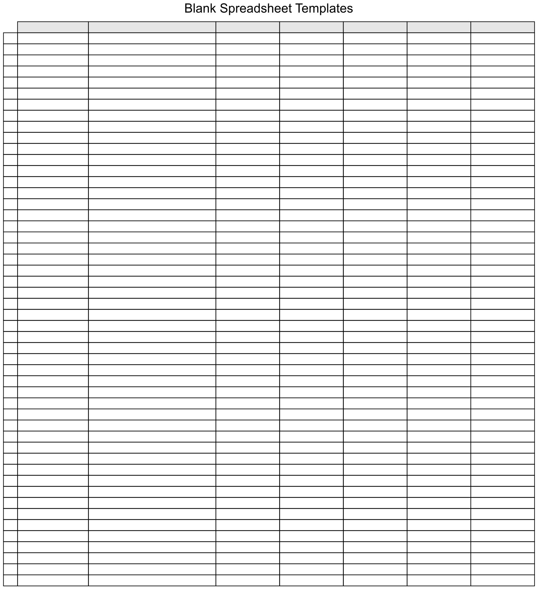 Printable Downloadable Free Blank Spreadsheet Template Printable Printable Downloadable Free Blank Spreadsheet Template Printable