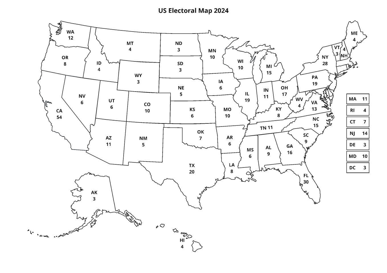 Printable Electoral College Map 2025 Free Printable Template