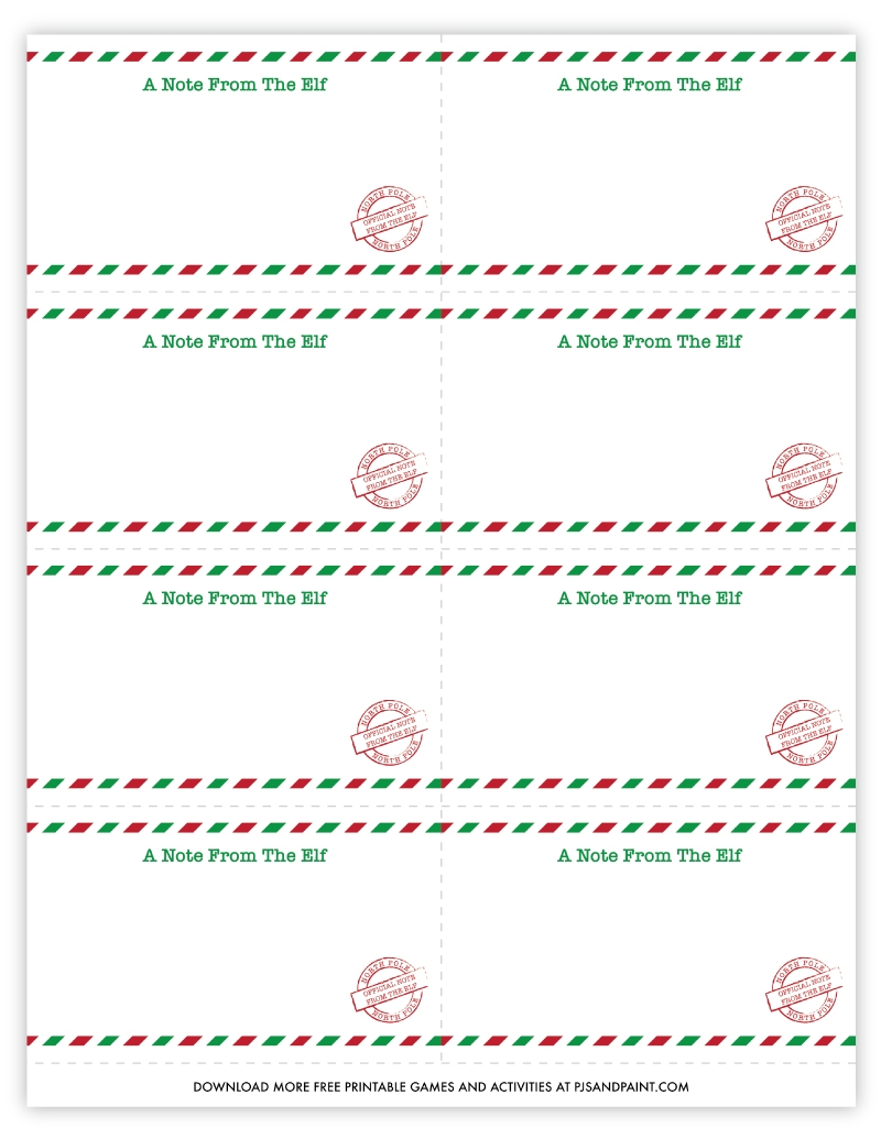 Printable Elf On The Shelf Notes