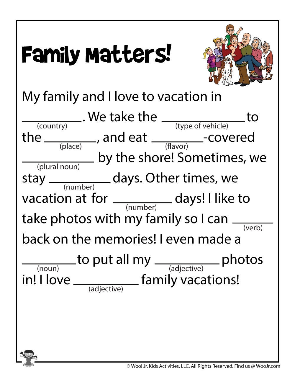 Funny Fill In The Blank Stories Printable