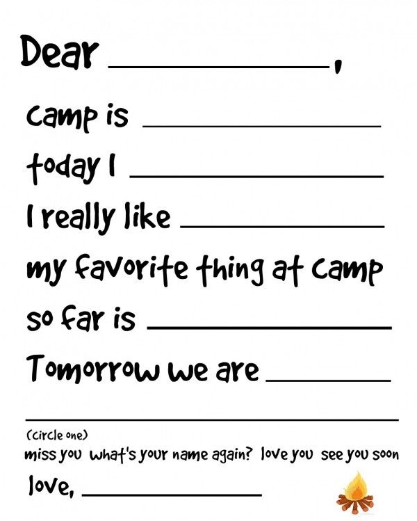 Printable Fill In The Blank Camp Letters Printable Word Searches Printable Fill In The Blank Camp Letters Printable Word Searches