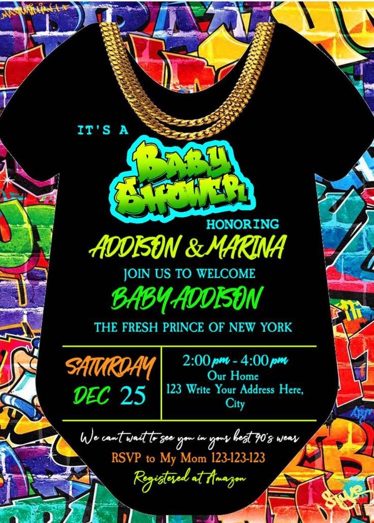 Printable Fresh Prince Baby Shower Invitation Instant Download Bobotemp