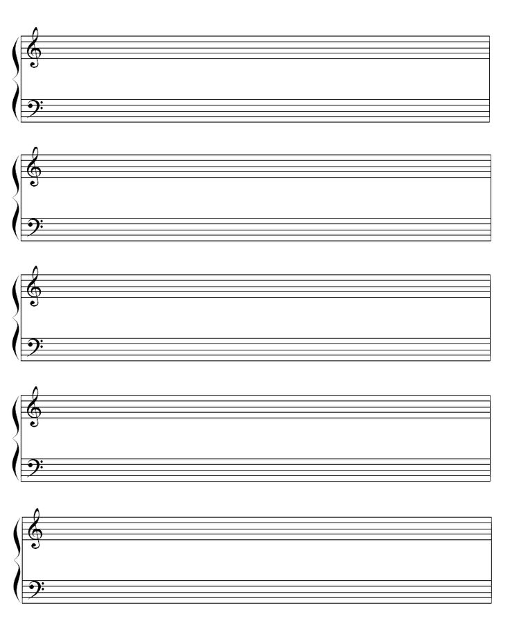 Printable Full Page Blank Piano Sheet Music Printable Full Page Blank Piano Sheet Music