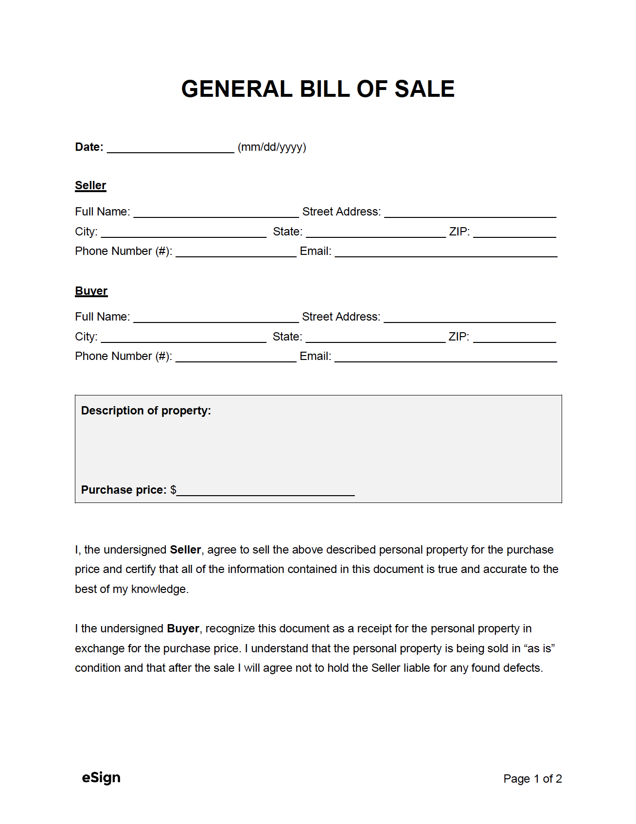 Printable General Bill Of Sale Form Fillable Form 2025 Printable General Bill Of Sale Form Fillable Form 2025