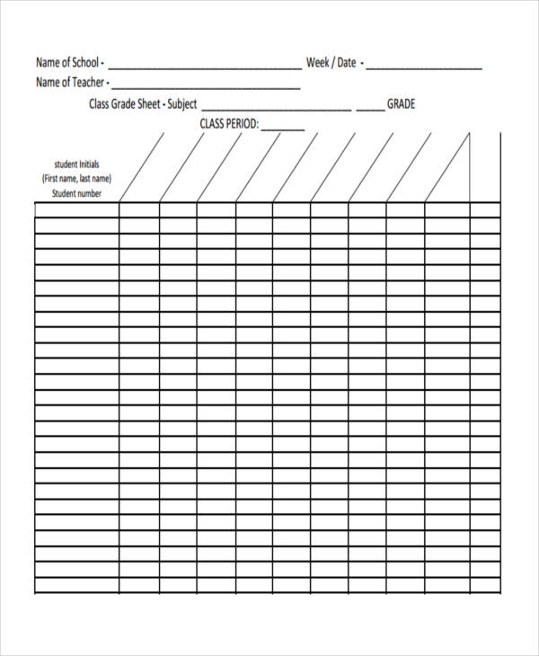 Printable Grading Chart For Teachers Free Printable Charts