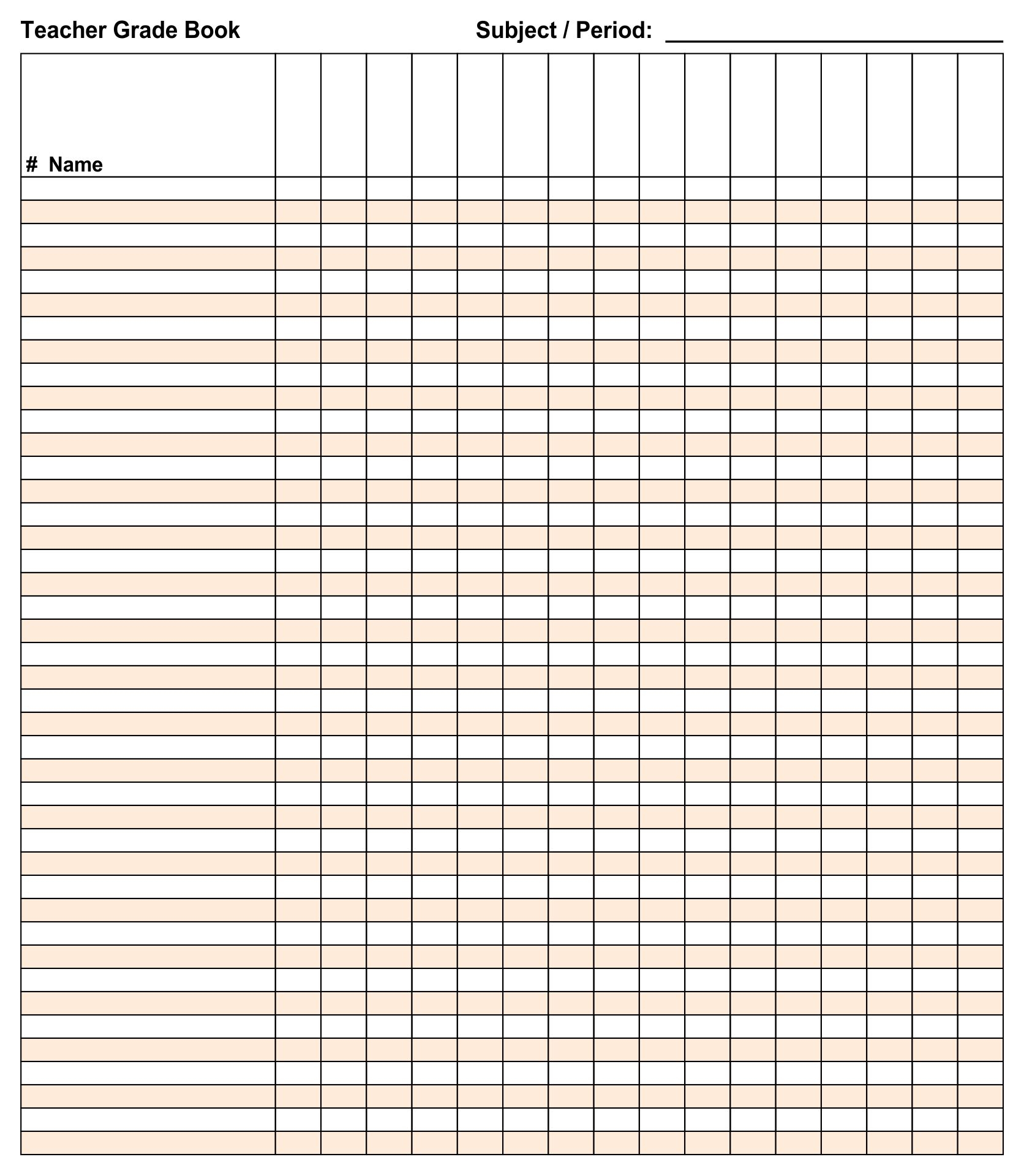Printable Grading Chart