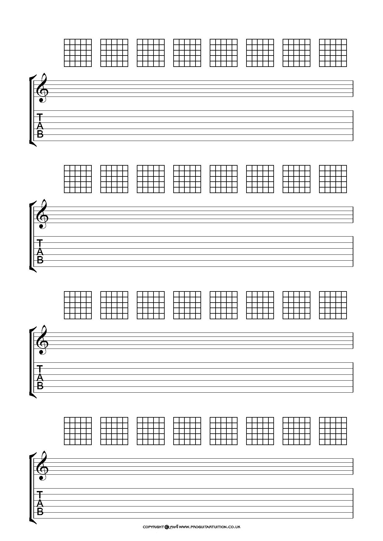 Free Printable Chord Tab Paper Blank Free Printable Chord Tab Paper Blank