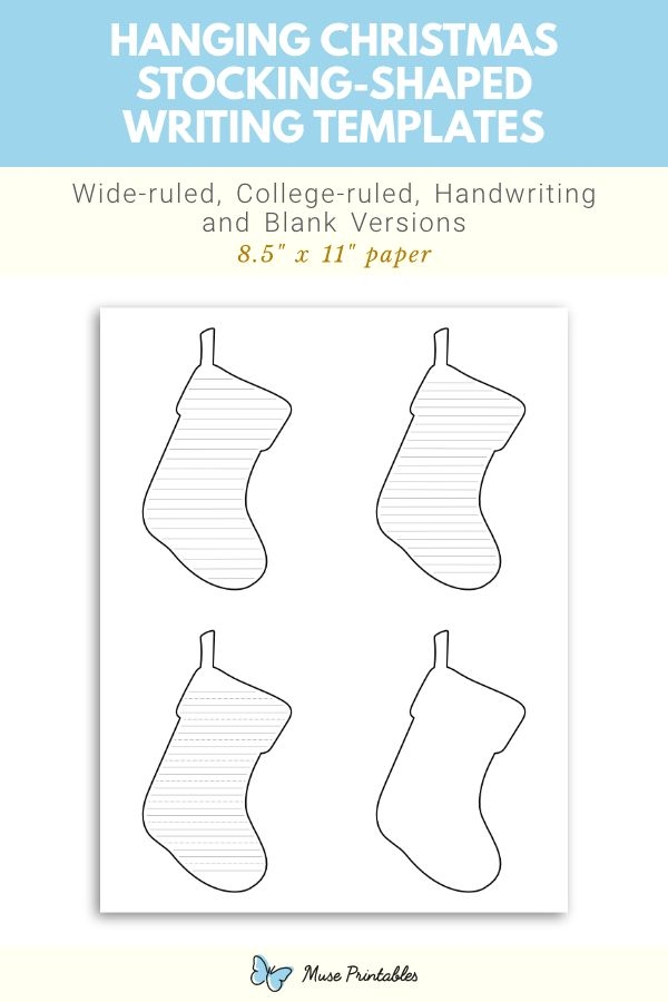 Printable Hanging Christmas Stocking Shaped Writing Templates Writing Printable Hanging Christmas Stocking Shaped Writing Templates Writing