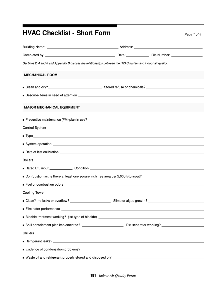 Printable Hvac Inspection Checklist Template Printable Word Searches