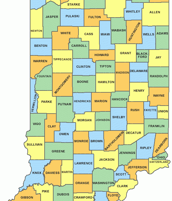 Printable Indiana Maps State Outline County Cities