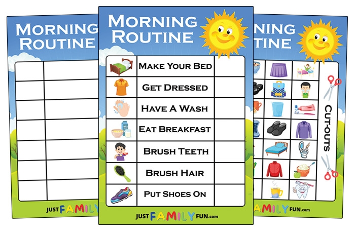 Printable Kids Morning Routine Chart With Pictures