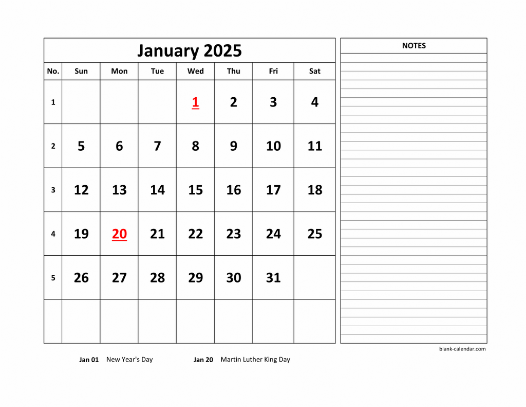 Printable Large Monthly Calendar 2025 Free Emile A Lorenzen