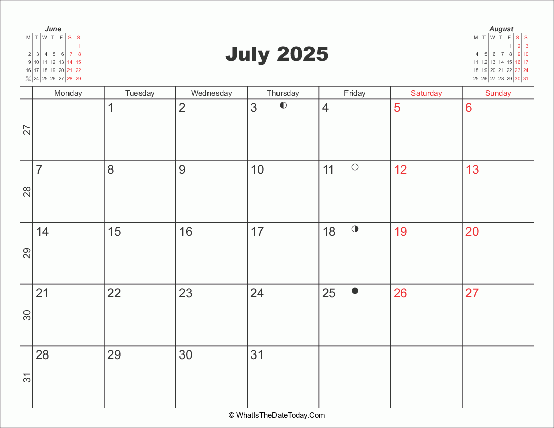 Printable Large Size 2025 Blank July Calendar Matthew A Shelly Printable Large Size 2025 Blank July Calendar Matthew A Shelly