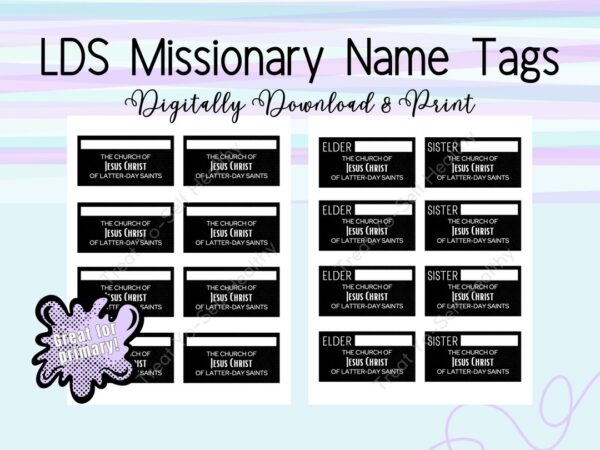 Blank Missionary Name Tag Free Printable