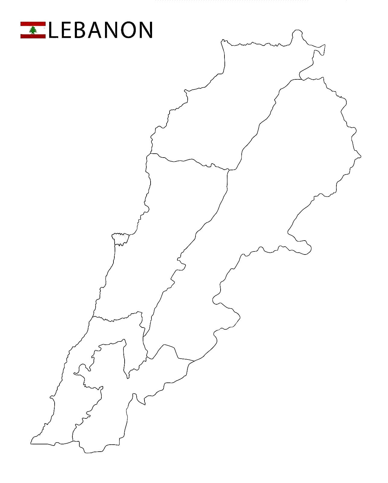Printable Lebanon Map PrintableLib Printable Lebanon Map PrintableLib