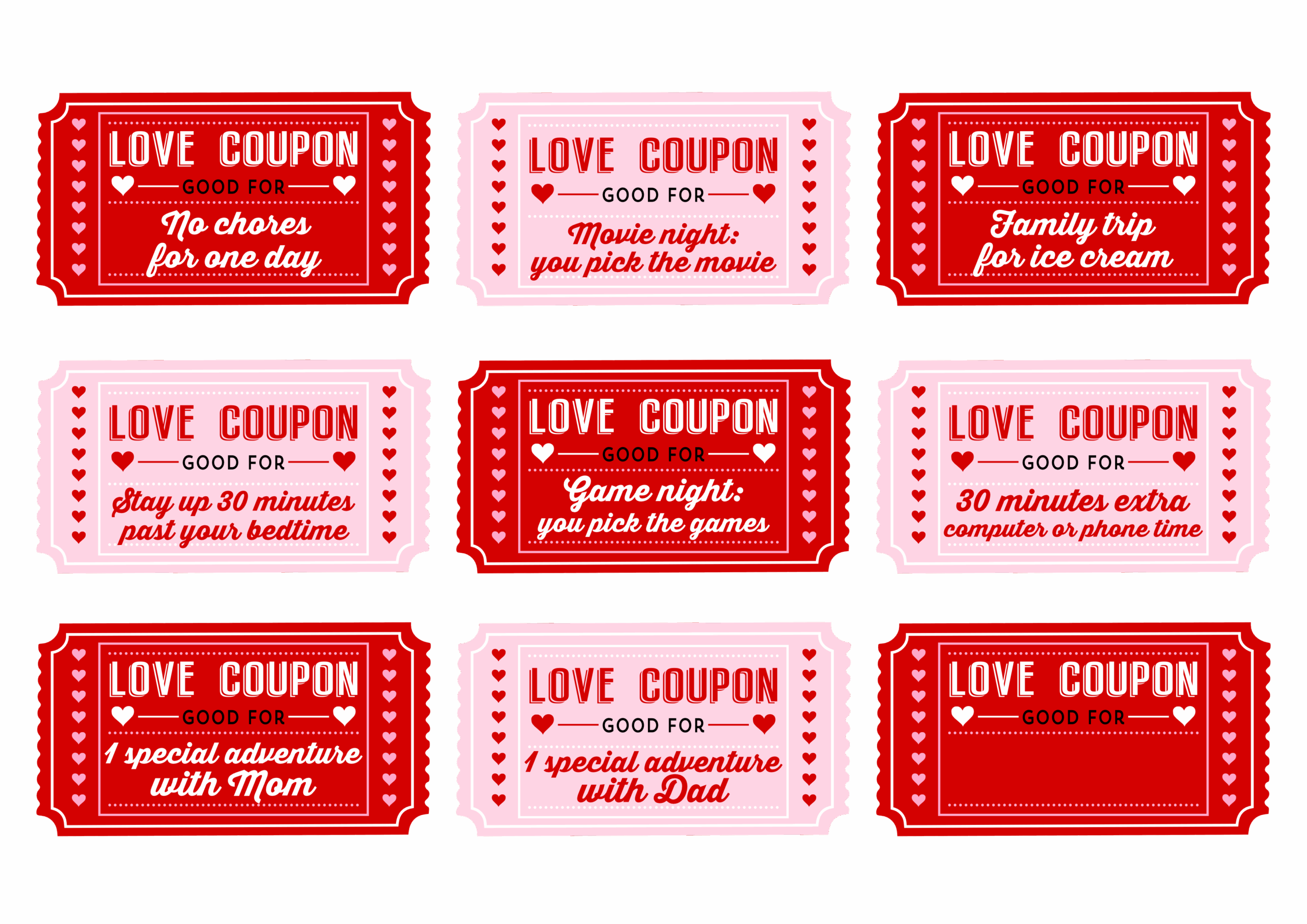 Printable Love Coupons For Him Template Printable Love Coupons For Him Template