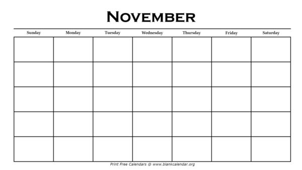 Blank November To January Calendar Printable